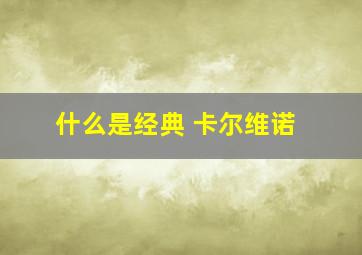 什么是经典 卡尔维诺